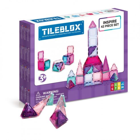 Magformers Tileblox Pastel 42 darabos Mágneses Építőjáték