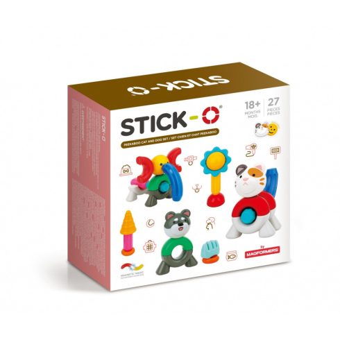 Magformers Stick-O Macska és Kutya 27 darabos Mágneses Építőjáték