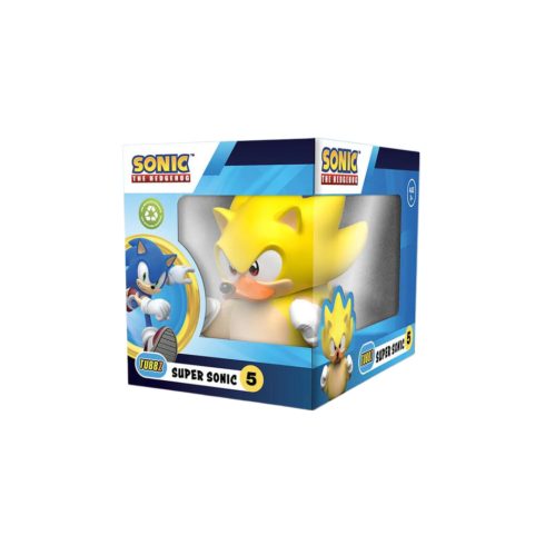 Numskull Tubbz Boxed Sonic a sündisznó - Super Sonic gyűjthető Gumikacsa figura 9cm