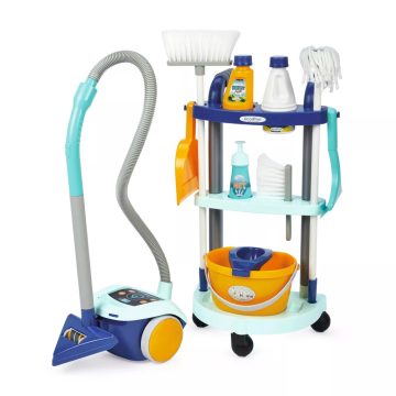   Écoiffier Takarítókocsi porszívóval 11 darabos játékszett
