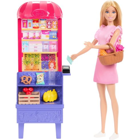 Mattel Barbie Malibu Piaci stand készlet babával