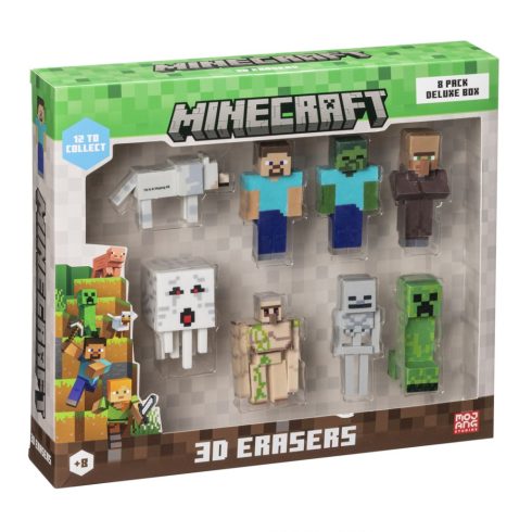 Mojang Studios 8 darabos Minecraft 3D radírfigura készlet 5cm - A Verzió