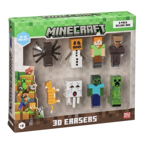 Mojang Studios 8 darabos Minecraft 3D radírfigura készlet 5cm - B Verzió