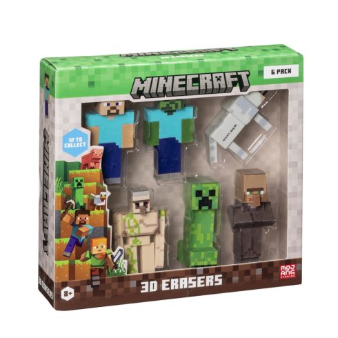 Mojang Studios 6 darabos Deluxe Minecraft 3D radírfigura készlet 5cm - A Verzió