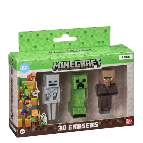 Mojang Studios 3 darabos Minecraft 3D radírfigura készlet - D Verzió