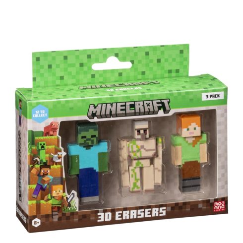 Mojang Studios 3 darabos Minecraft 3D radírfigura készlet - C Verzió