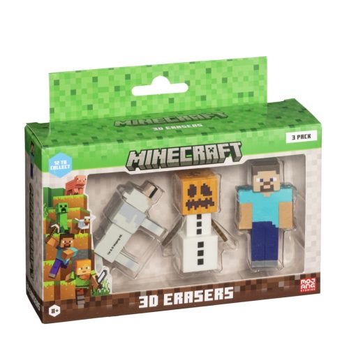 Mojang Studios 3 darabos Minecraft 3D radírfigura készlet - B Verzió