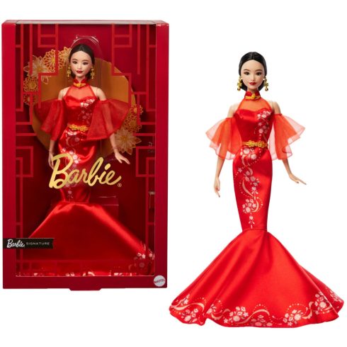 Mattel Barbie Holdújévi Barbie baba gyűjthető Qipao ruhával és arany kiegészítőkkel
