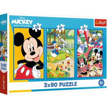 Trefl 3 x 80 darabos Mickey egér és barátai puzzle
