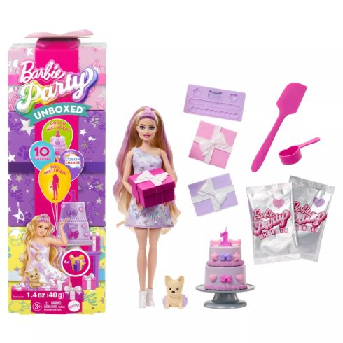 Mattel Barbie Party Reveal meglepetés szett - Francia bulldog