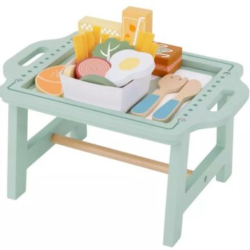 Tooky Toy Fa reggeliző asztalka kiegészítőkkel