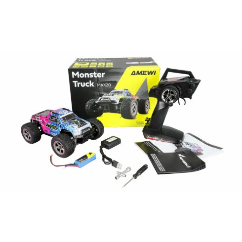 Amewi Hyper Go MAX20 Monstertruck távirányítós autó - Kék / Rózsaszín