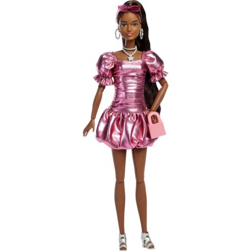 Mattel Barbie Deluxe Style - Barbie baba Metál pink ruhában