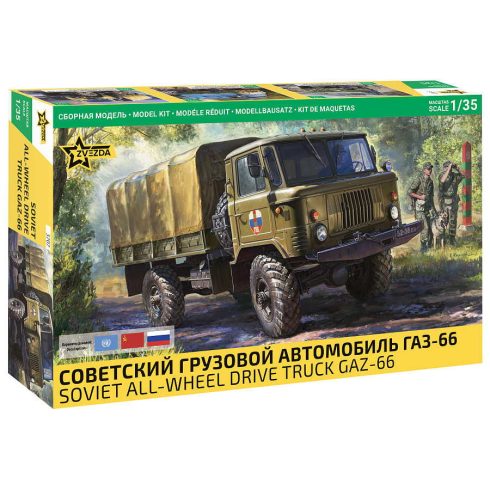 Zvezda GAZ - 66 4x4 Military Truck 1:35 (3707) makett harcjármű