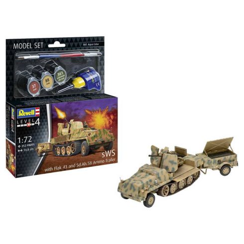 Revell sWS with Flak43 and Sd.Ah58 Ammo Trailer 1:72 (63293) makett szett kiegészítőkkel