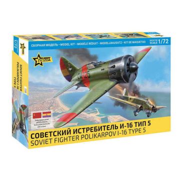  Zvezda I-16 Polikarpov Type 5 Soviet Fighter Aircraft WWII 1/72 (7330) makett repülő